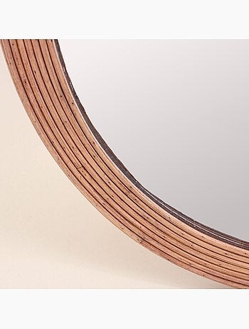 Miroir rond contour rotin 45cm