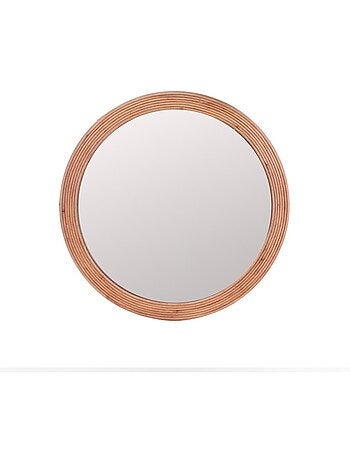 Miroir rond contour rotin 45cm