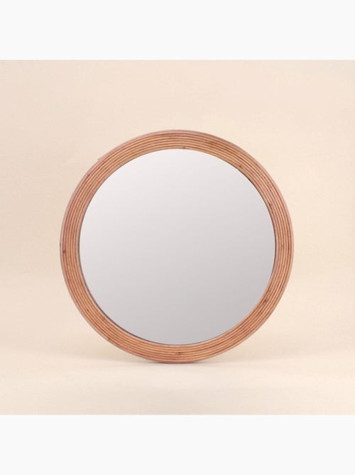 Miroir rond contour rotin 45cm - Kiabi