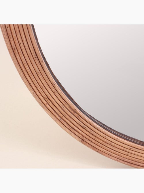 Miroir rond contour rotin 45cm - Kiabi