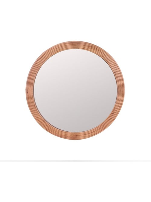Miroir rond contour rotin 45cm - Kiabi