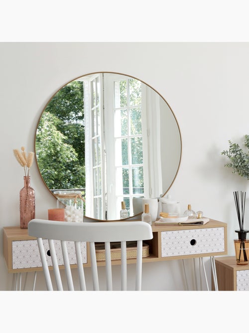 Miroir rond design cadre métal fin 76cm alice - Kiabi