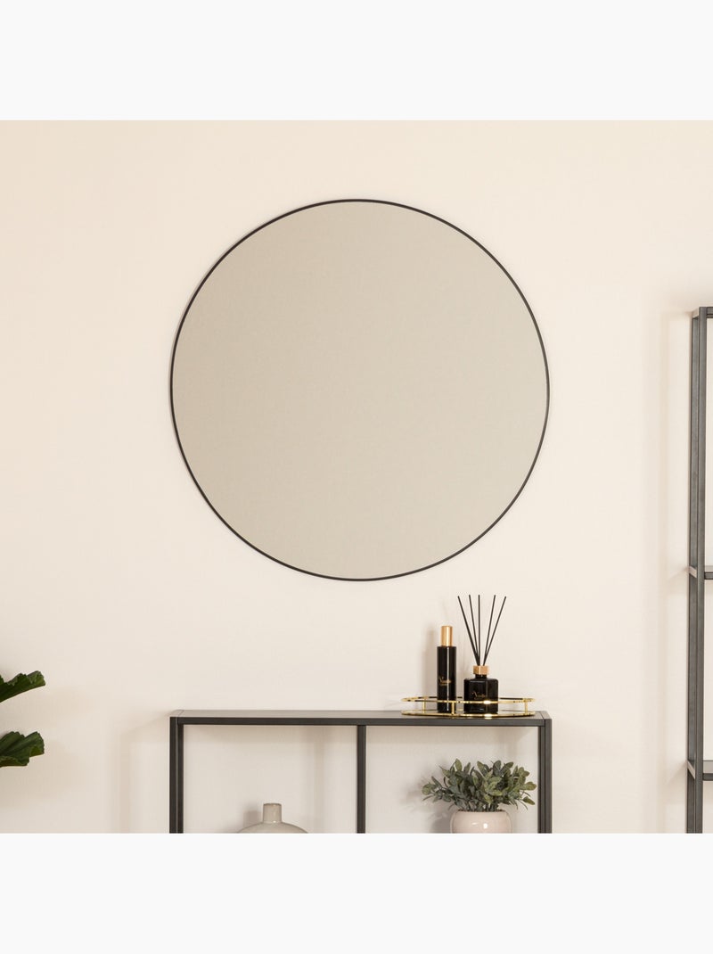 Miroir rond design cadre métal fin 76cm alice Noir - Kiabi