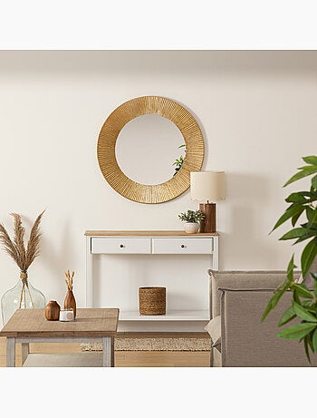 Miroir rond design en métal scintillant 90cm MILDA