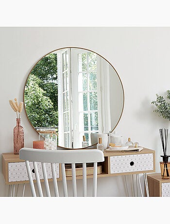 Miroir rond design métal 110cm ALICE