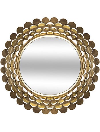 Miroir rond doré pétales de fleurs DOLLY