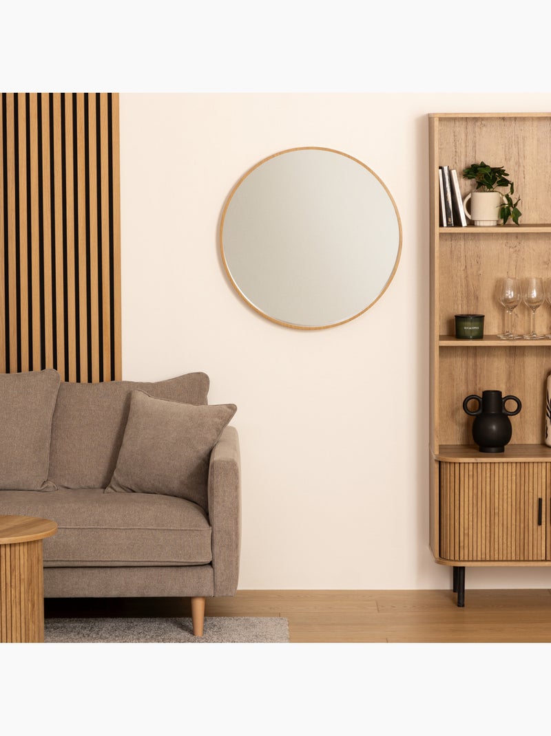 Miroir rond effet bois 68cm LETIZIA Marron - Kiabi