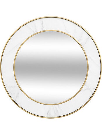 Miroir rond effet laiton et marbre ALISHA
