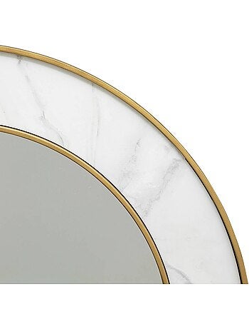 Miroir rond effet laiton et marbre ALISHA