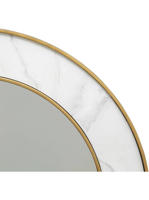 Miroir rond effet laiton et marbre ALISHA - Kiabi