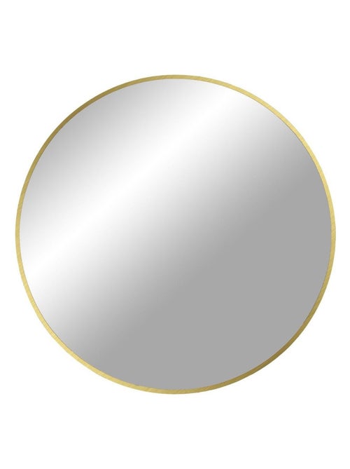 Miroir rond en aluminium avec cadre marron clair Ø - House Nordic - Kiabi