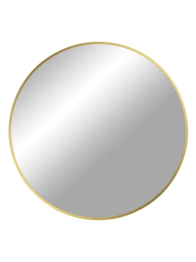 Miroir rond en aluminium avec cadre marron clair Ø - House Nordic Marron - Kiabi