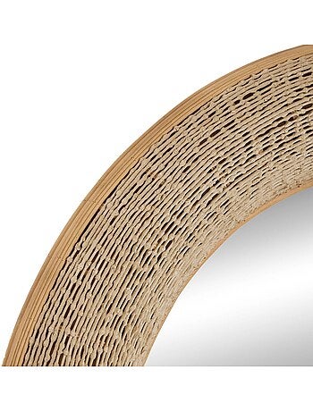 Miroir rond en bambou nathan