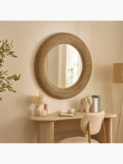 Miroir rond en bambou NATHAN - Kiabi