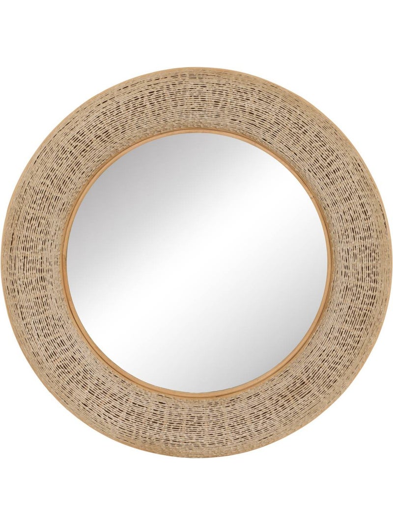 Miroir rond en bambou NATHAN Beige - Kiabi