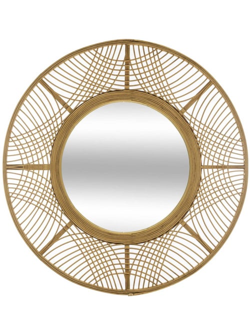 Miroir rond en bambou tressé ina - Kiabi