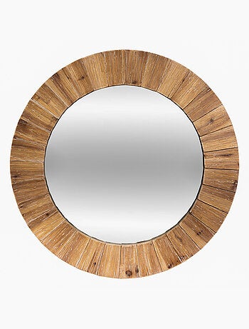 Miroir rond en bois 83cm PAMELA