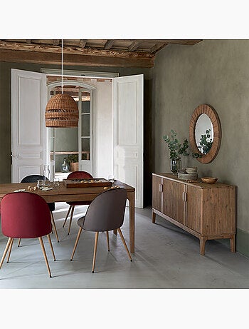 Miroir rond en bois 83cm PAMELA