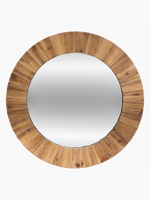 Miroir rond en bois 83cm PAMELA - Kiabi