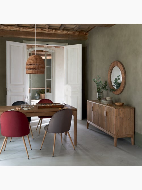 Miroir rond en bois 83cm PAMELA - Kiabi