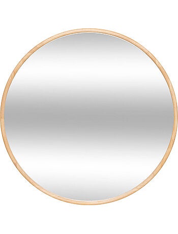 Miroir rond en bois d'hévéa KIM