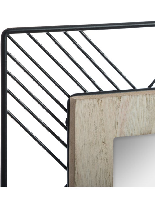 Miroir rond en bois et métal JOE - Kiabi