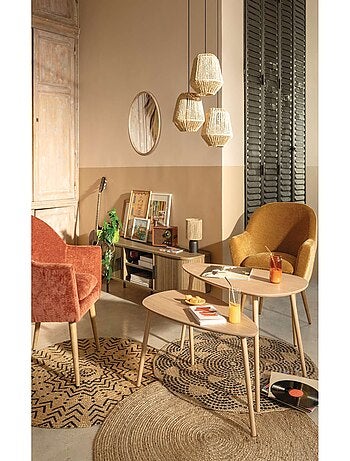 Miroir rond en bois KIM