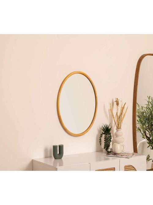 Miroir rond en bois - Kiabi