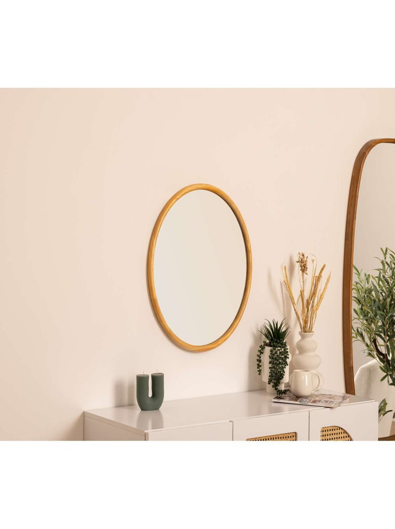 Miroir rond en bois Marron - Kiabi