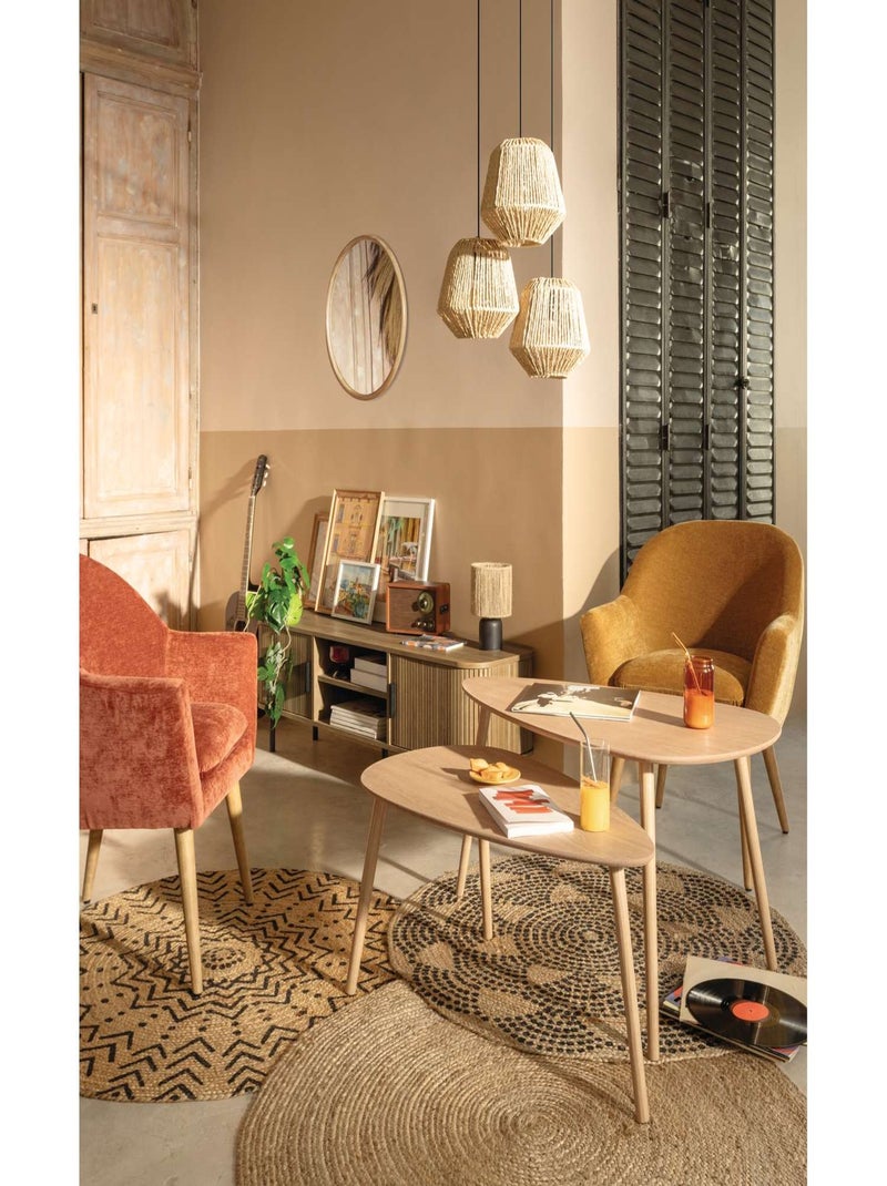 Miroir rond en bois Marron - Kiabi