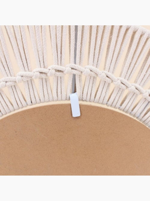 Miroir rond en corde beige 60cm - Kiabi