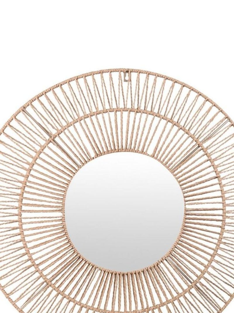Miroir rond en corde D50 Beige - Kiabi
