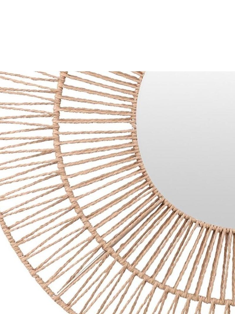 Miroir rond en corde D50 Beige - Kiabi
