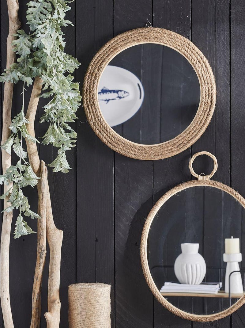 Miroir rond en corde FRENCH PORT Marron - Kiabi