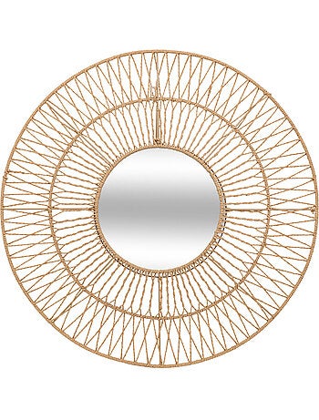 Miroir rond en corde tressée MILLIE