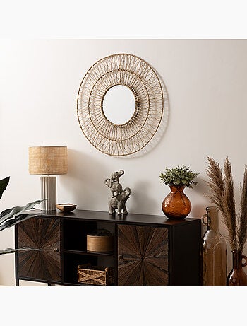 Miroir rond en corde tressée MILLIE