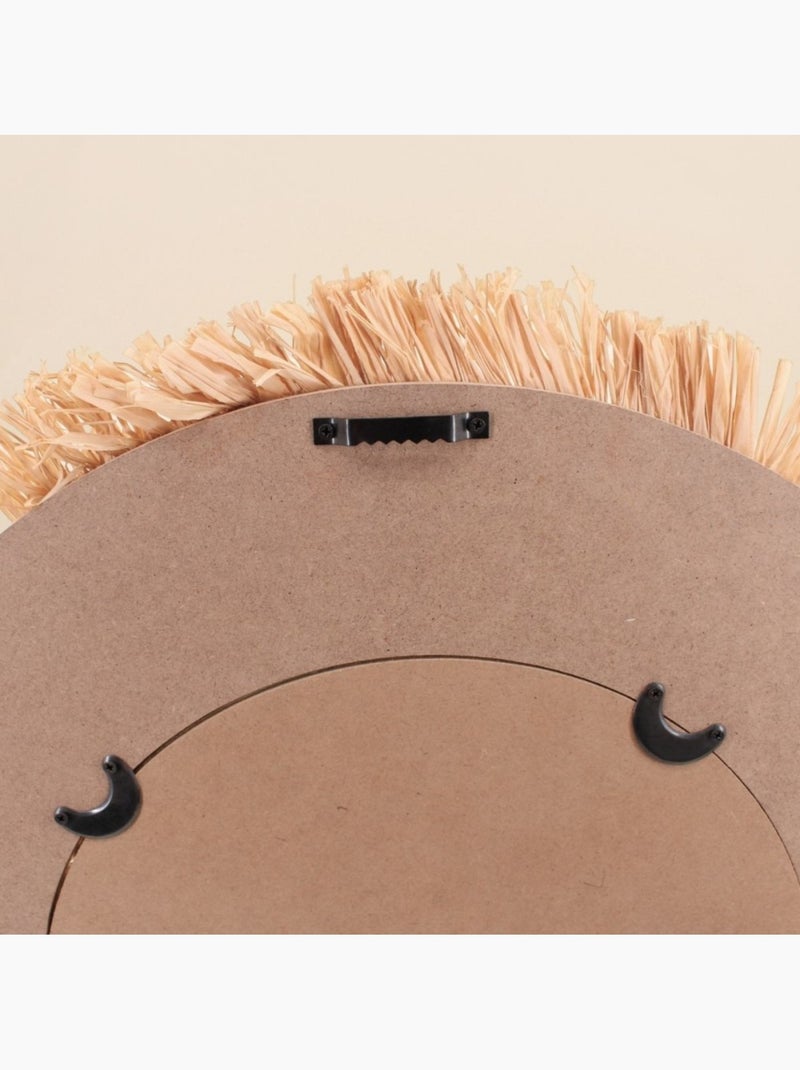 Miroir rond en raphia 50cm Beige - Kiabi