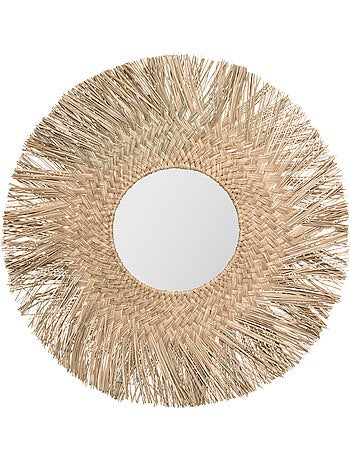 Miroir rond en roseau tressé AEL
