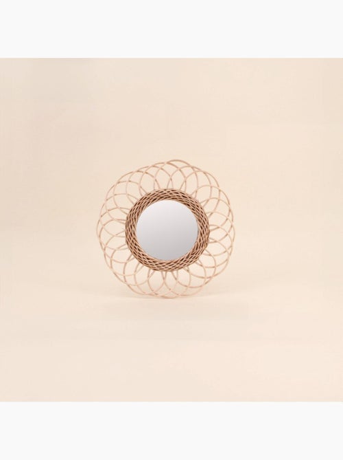 Miroir rond en rotin 30cm - Kiabi