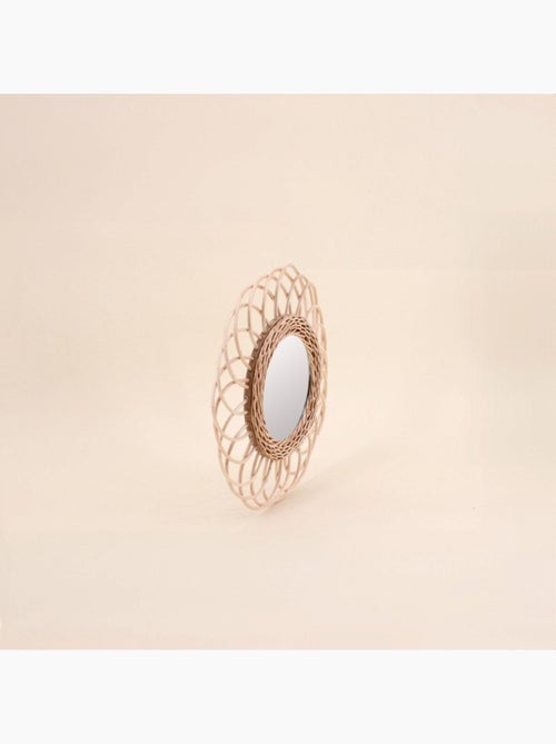 Miroir rond en rotin 30cm - Kiabi