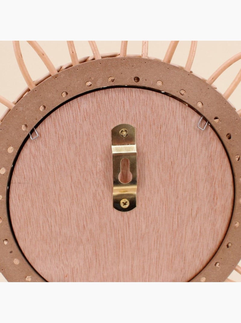Miroir rond en rotin 30cm Beige - Kiabi
