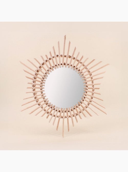 Miroir rond en rotin 58cm - Kiabi