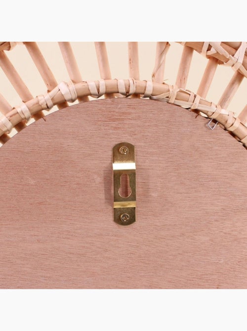 Miroir rond en rotin 58cm - Kiabi
