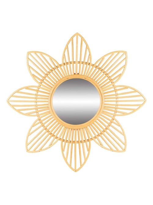 Miroir rond en rotin en forme de fleurs style bohème - Kiabi Miroir rond en rotin en forme de fleurs style bohème - Kiabi