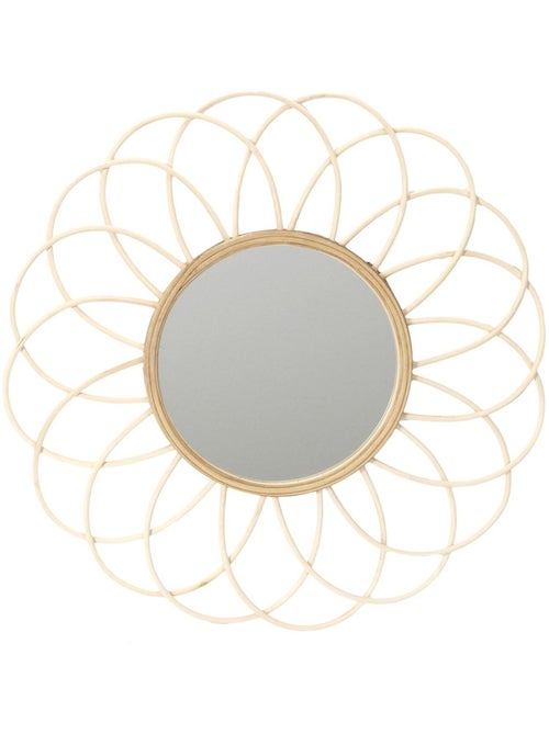Miroir rond en rotin en forme de rosace - Kiabi
