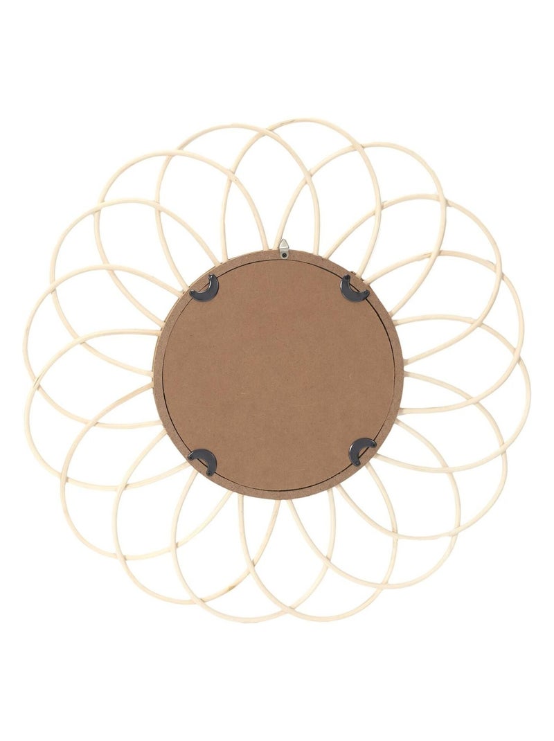 Miroir rond en rotin en forme de rosace Marron - Kiabi