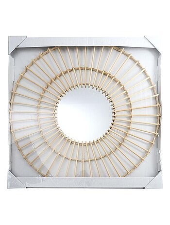 Miroir Rond en rotin