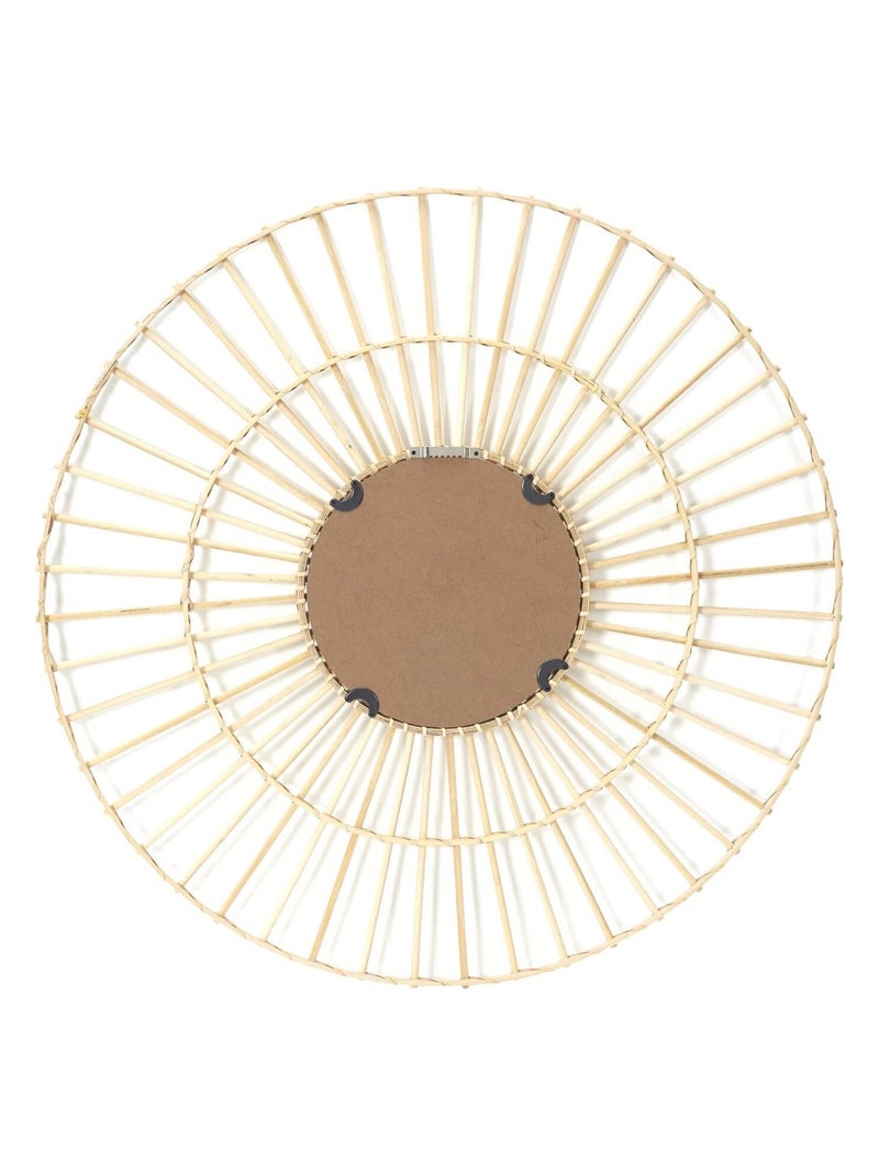 Miroir rond en rotin Marron - Kiabi
