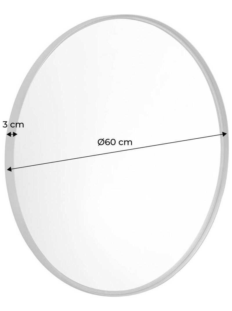 Miroir rond métal Ø60cm Mabel Noir - Kiabi