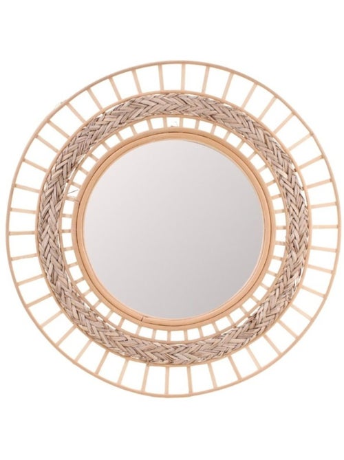 Miroir rond multi rangées en rotin 50cm dia - Kiabi Miroir rond multi rangées en rotin 50cm dia - Kiabi